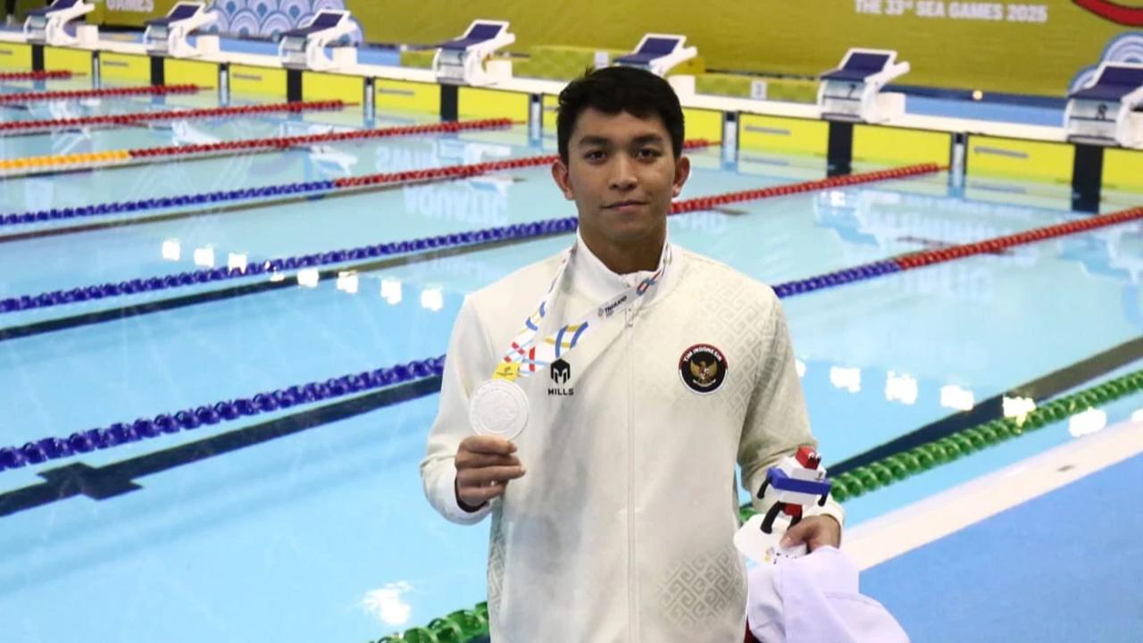 FOTO: Jason Donovan Yusuf Sumbang Emas Perdana Renang Indonesia di SEA Games 2025
