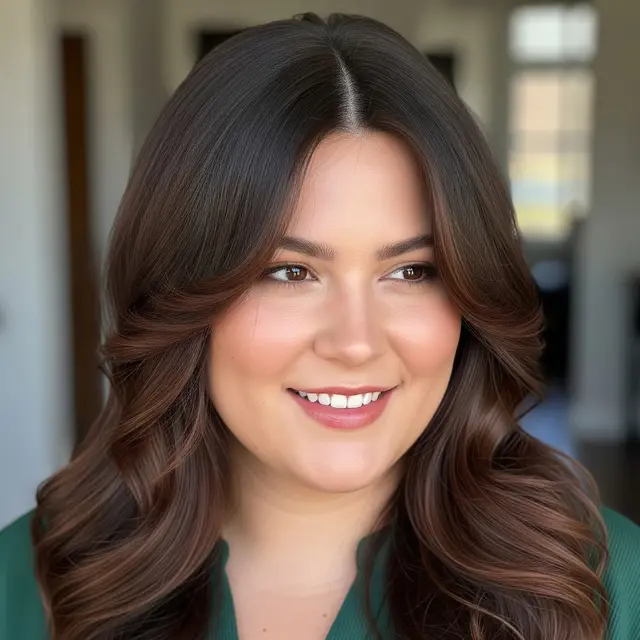 Model Rambut Panjang Wanita Chubby (Image by Gemini AI)