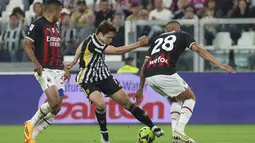 AC Milan berhasil menang melawan tuan rumah Juventus dengan skor 1-0. (Tano Pecoraro/LaPresse via AP)