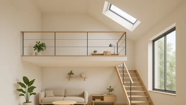Gambar Rumah Mezzanine Sederhana MinimalisIlustrasi AI