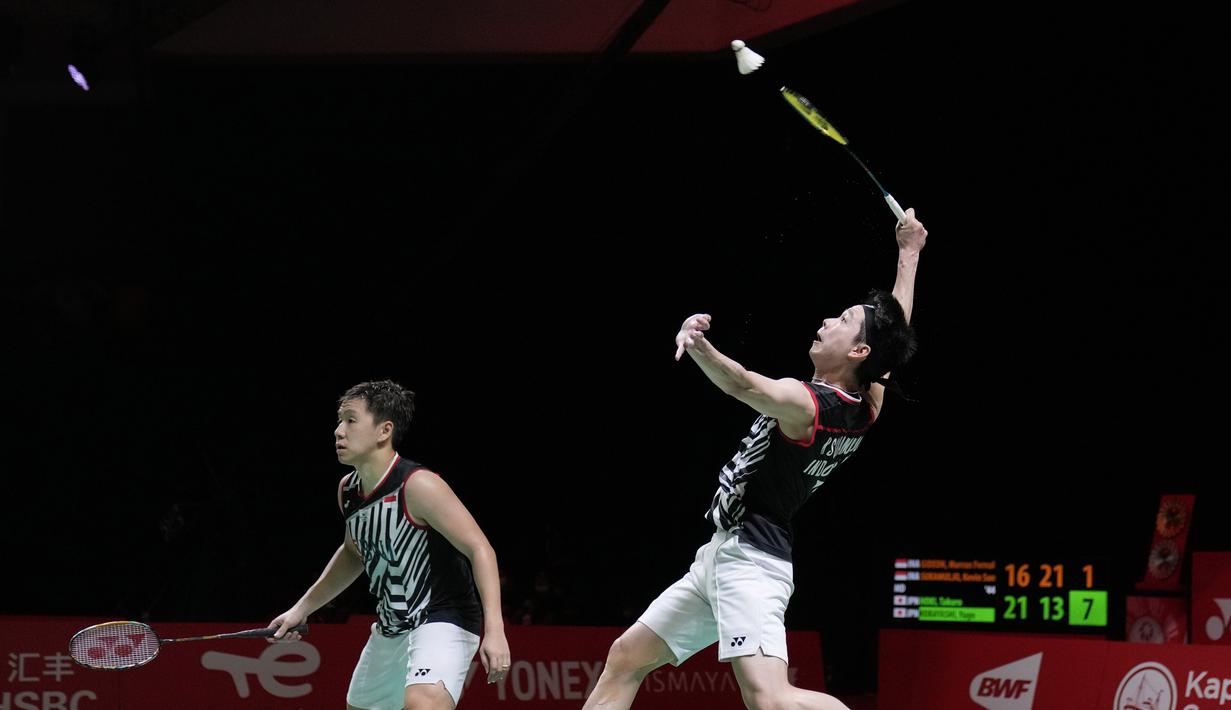 Gim ketiga, The Minions sempat tertinggal 0-6. Namun kemudian menyamakan kedudukan 14-14 dan berbalik unggul 15-14. (AP Photo/Dita Alangkara)