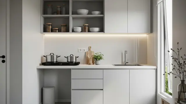 Kitchen Set Minimalis Modern Satu Dinding (Single Line)