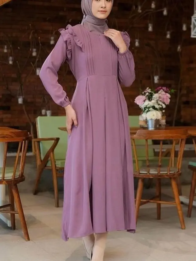 Gamis Aksen Ruffle