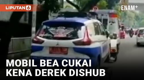 VIDEO: Mobil Bea Cukai Diderek Dishub Akibat Parkir Sembarangan di Kebayoran