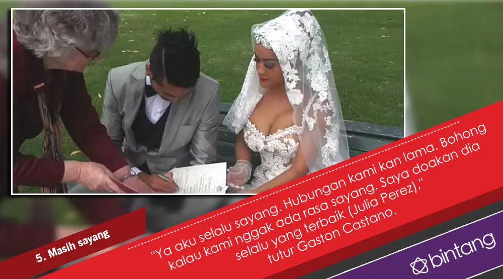 Masih Sayang, Gaston Castano Berjanji Akan Dampingi Julia Perez. (Foto: Youtube, Desain: Nurman Abdul Hakim/Bintang.com)