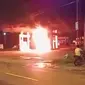 Motor terbakar di area SPBU di Tuban. (Istimewa)