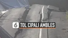 Ruas jalan Tol Cipali KM 122 ambles. Kondisi ini membuat lalu lintas di kawasan tersebut tersendat. Bagaimana perbaikannya?