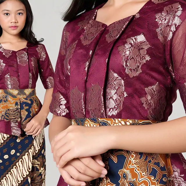 Gamis Brokat dengan Rok Lilit Anak