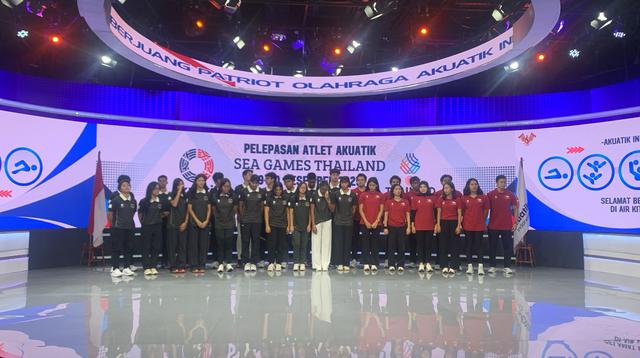 Akuatik Indonesia melepas atlet  lima cabang olahraga, renang, loncat indah, polo air, renang perairan terbuka, dan renang artistik. (PP Akuatik)