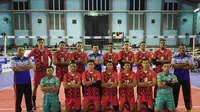 Putra TNI AU meraih tiket final PGN Livoli 2017 Divisi Utama setelah mengalahkan Indomaret Sidoarjo pada laga semifinal di GOR Dimyati, Tangerang, Banten, Kamis (7/12/2017). (Humas PBVSI)