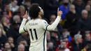 Dengan tambahan 3 gol, kini Mohamed Salah menjadi pemain Afrika dengan koleksi gol terbanyak di Liga Inggris dengan 106 gol, mematahkan rekor sebelumnya yang dipegang Didier Drogba dengan 104 gol. (AP/Rui Vieira)