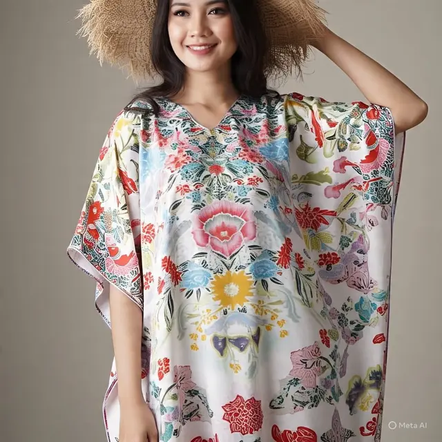 6. Kaftan Modern Bermotif Floral