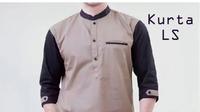 Model koko kurta kombinasi lengan tiga perempat. (dok. Shopee)