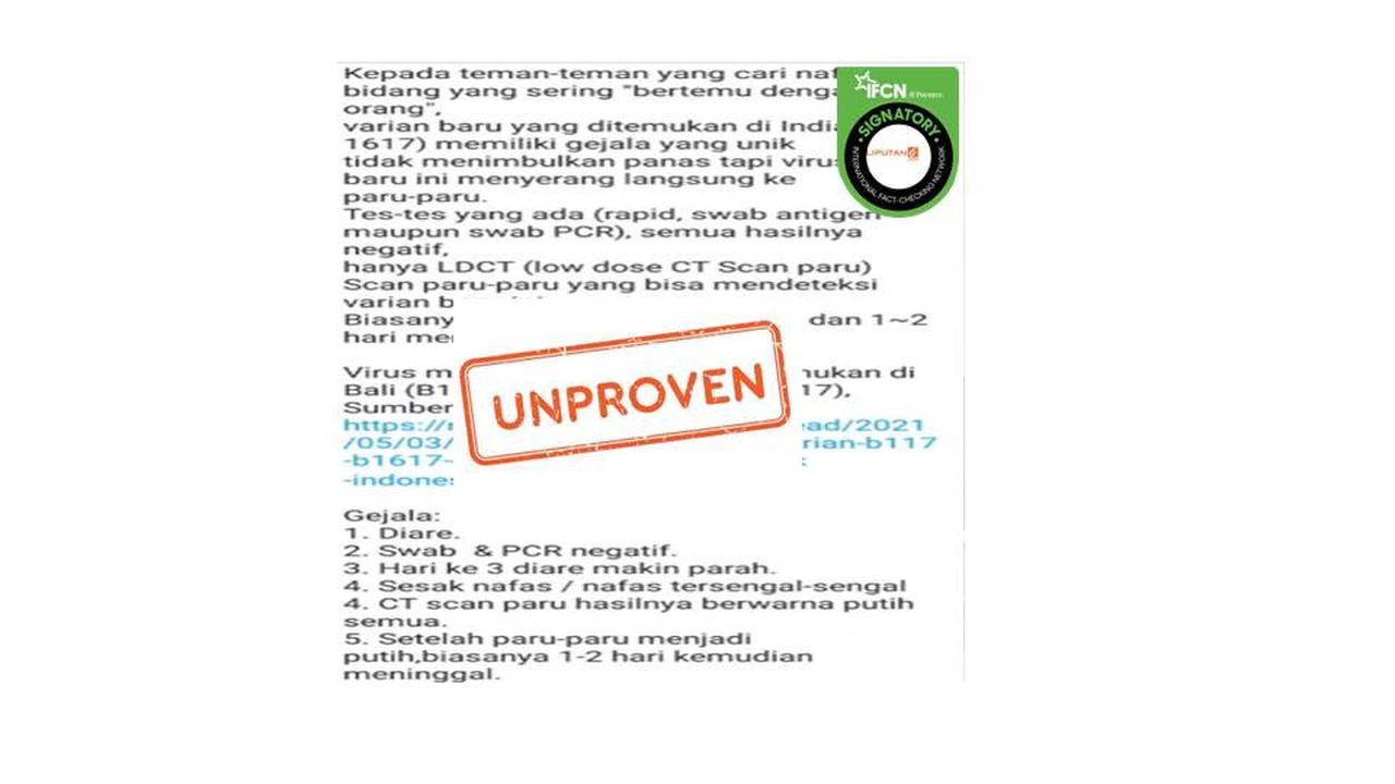 Cek Fakta gejala baru covid-19