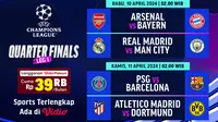 Jadwal Siaran Langsung Liga Champions 2023/2024 Perempat Final Leg 1 di Vidio. (Sumber: dok. vidio.com)