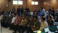 Puluhan anggota DPRD Kabupaten Bekasi menjadi saksi perkara kasus suap perizinan proyek Meikarta oleh Lippo Group di Pengadilan Tipikor Bandung, Kamis (1/4/2019). (Huyogo Simbolon)