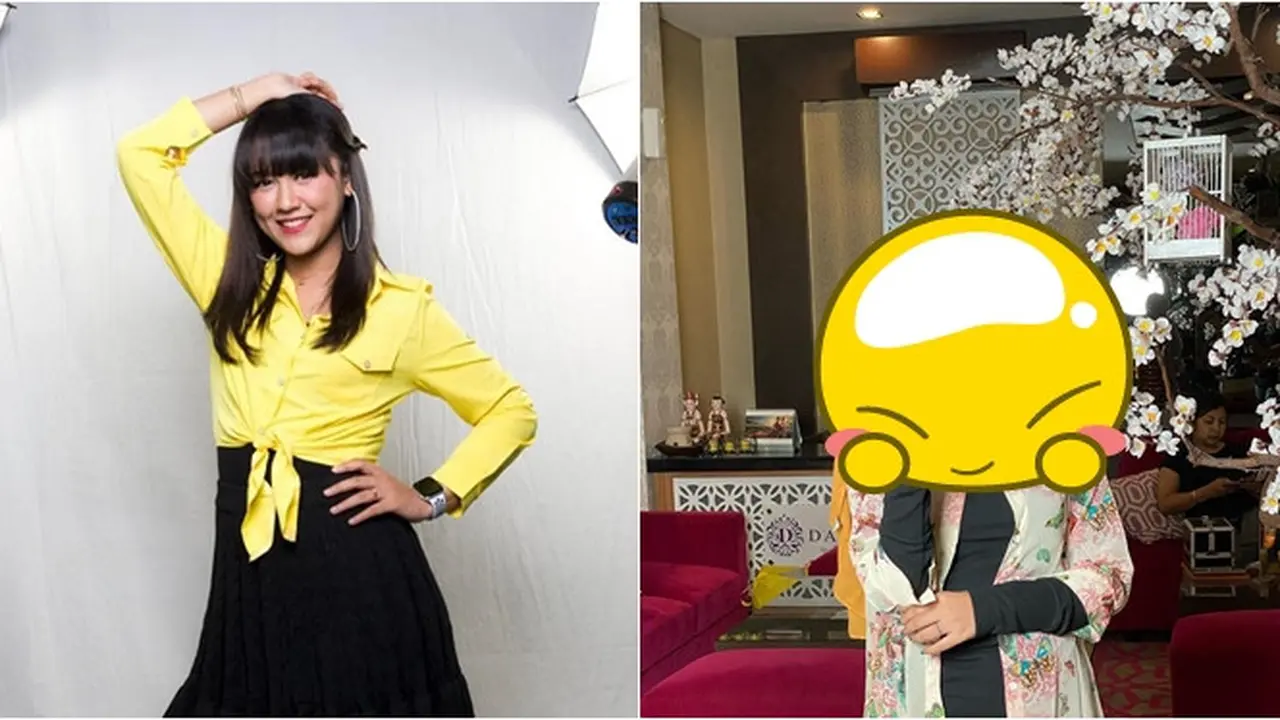 Potret pedangdut Happy Asmara kenakan hijab