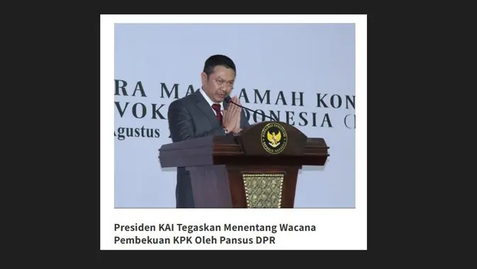 Tangkapan Layar Situs Kongres Advokat Indonesia (KAI)