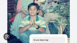 Teuku Wisnu mengunggah foto di masa anak-anak. Dia bertanya kepada warganet apakah punya kemiripan dengan putranya, Adam? (Foto: Instagram/ teukuwisnu)