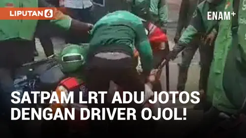 VIDEO: Diduga Tak Terima Ditegur, Driver Ojol Baku Hantam dengan Satpam LRT Jabodebek