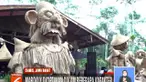 Mabokuy serupa dengan ondel-ondel yang terbuat dari alat rumah tangga berbahan anyaman bambu.