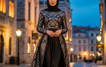 8 Model Gamis Hitam Kombinasi Brokat dan Satin, Cocok untuk Acara Formal dan Spesial