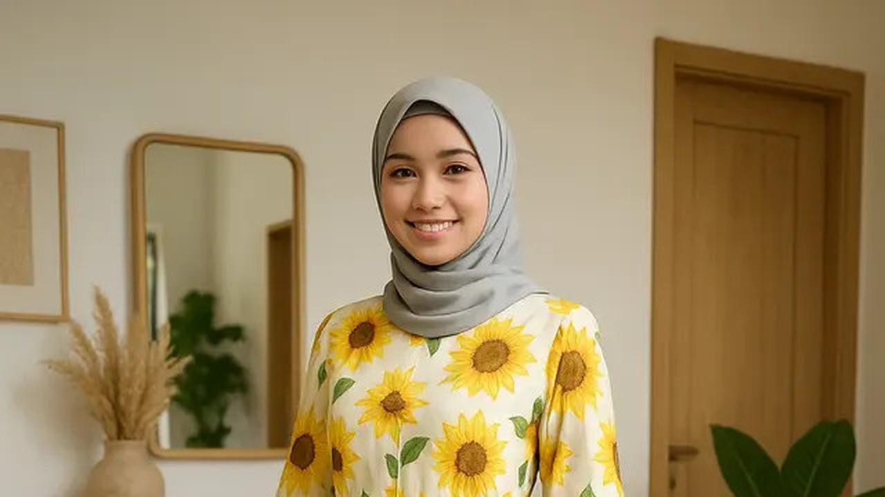 7 Model Gamis Motif Bunga yang Memikat Hati, Tampilan Gaya Feminin Tapi Stylish
