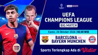 Siaran Langsung Liga Champion 2024/2025 Big Match: Barcelona vs Bayern Munich di Vidio.com. (sumber: doc.vidio.com)
