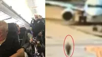 Penumpang wanita melompat dari pintu darurat pesawat