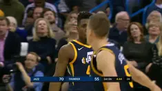 Russell Westbrook notches a triple-double with 34 points, 13 rebounds and 14 assists as the Thunder get the comeback 100-94 win against the Jazz.
