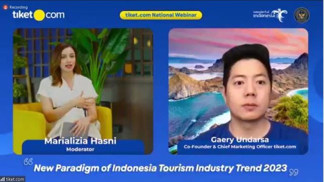 Webinar Nasional tiket.com bertajuk New Paradigm of Indonesia Tourism Industry Trend 2023, Selasa, 13 Desember 2022.