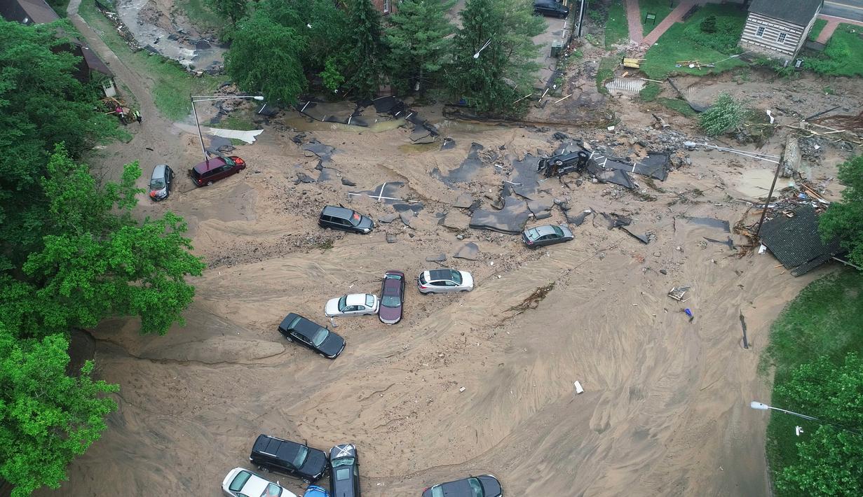 Foto Pemandangan Mengerikan Usai Banjir Bandang Hantam Maryland