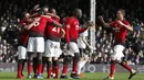 Manchester United hanya memiliki empat setengah bintang dengan overall rating 82. (AFP/Ian Kington)