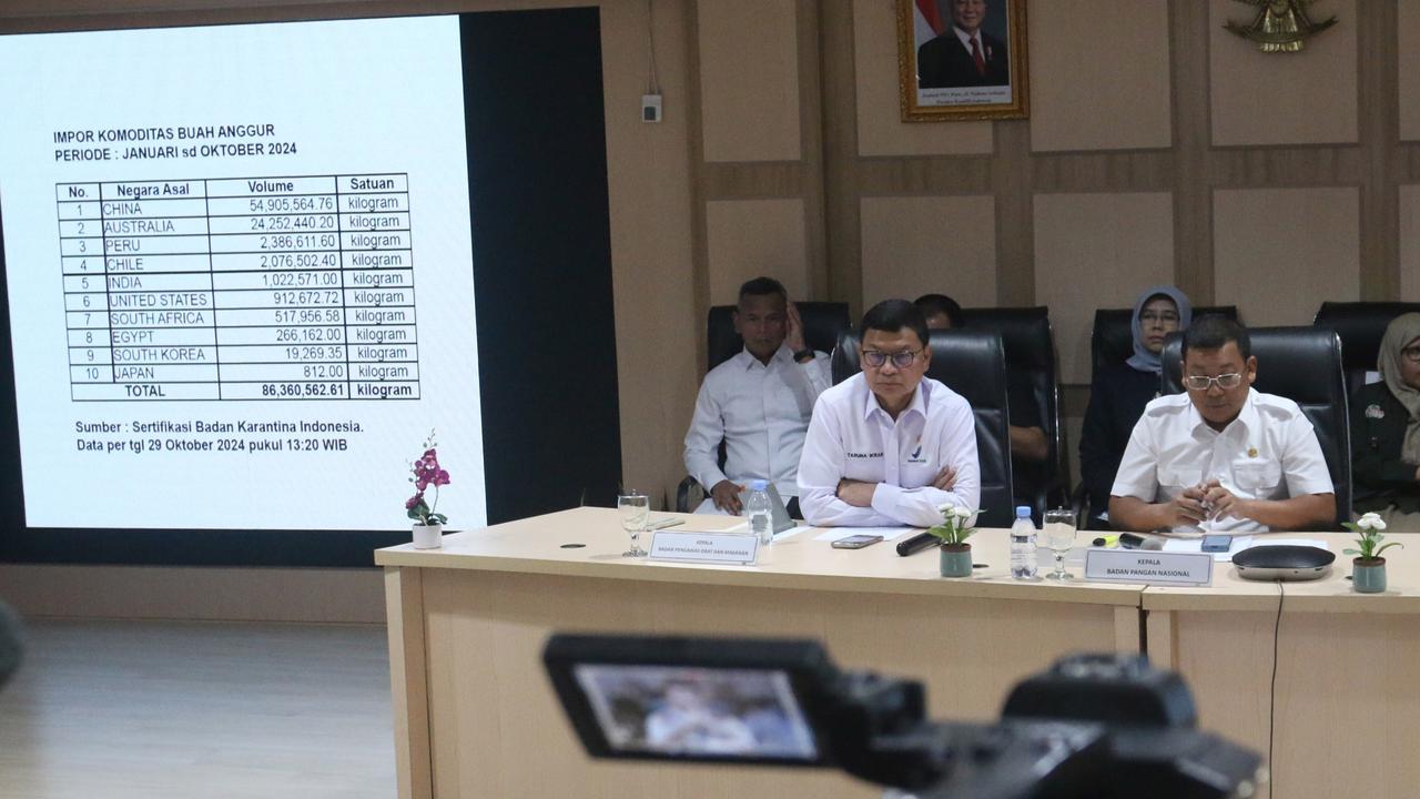 BPOM dan Bapanas konpres soal anggur shine muscat