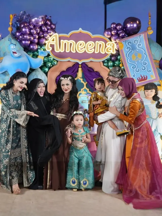 6 Potret Keluarga Besar Ameena di Perayaan Ultah ke-4, Krisdayanti hingga Ashanty
