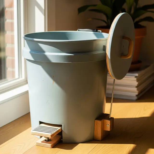 Tempat Sampah Estetik dari Ember Bekas (Gemini AI)
