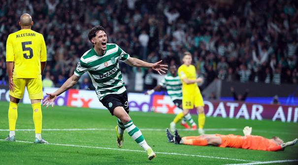 Perjalanan bak dongeng Bodo/Glimt di Liga Champions akhirnya terhenti, setelah Sporting CP tampil luar biasa dengan membalikkan keadaan dari ketertinggalan tiga gol di leg pertama. (AFP/Patricia De Melo Moreira)