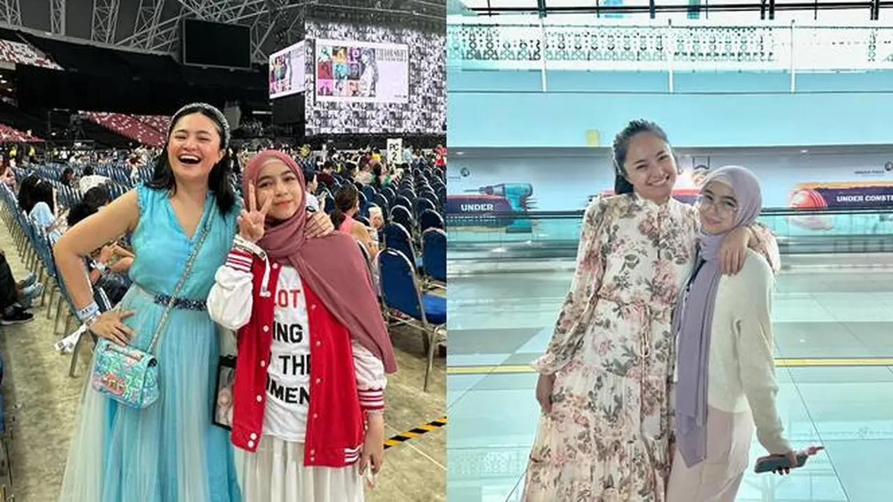 7 Potret Kebersamaan Marshanda dan Sienna Nonton Konser Taylor Swift di Singapura