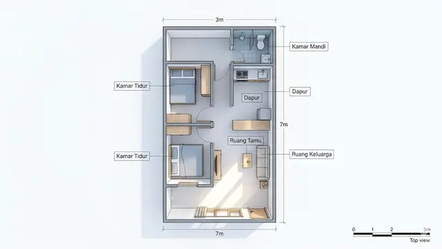 Denah Rumah Kecil 2 Kamar Biaya Rp50 Juta Tapi Terasa Luas