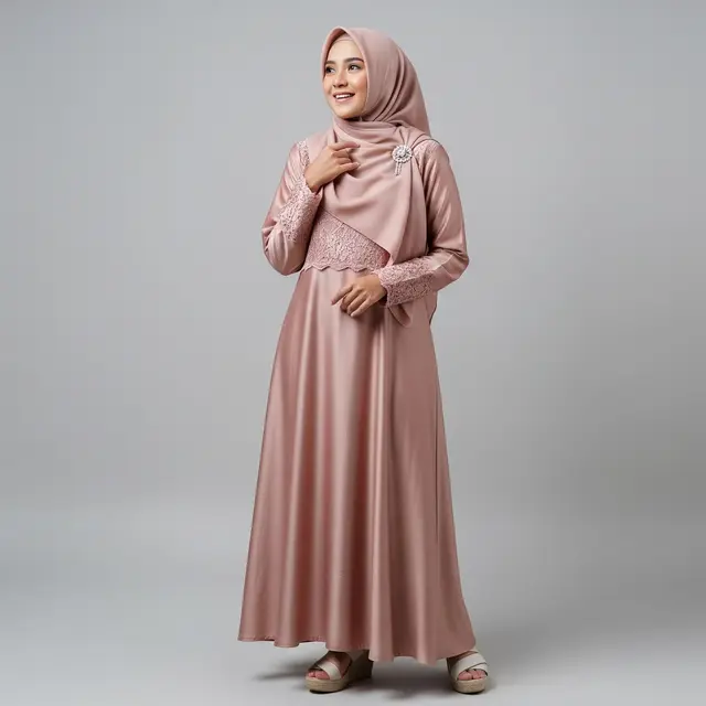 Gamis Brokat Syar'i Modern