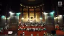 Umat muslim memenuhi ruang utama Masjid Istiqlal jelang salat sunah gerhana atau salat khusuf, Jakarta, Rabu (31/1). Ribuan umat muslim melaksanakan salat sunah gerhana atau salat khusuf di Masjid Istiqlal. (Liputan6.com/Helmi Fithriansyah)