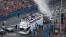 Real Madrid kembali merengkuh gelar juara Liga Champions usai mengalahkan Borussia Dortmund 2-0 di Wembley, London, Inggris, Sabtu (1/6/2024) atau Minggu (2/6/2024) dini hari WIB. (Pierre-Philippe MARCOU/AFP)