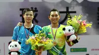 Tungga putra Indonesia Sony Dwi Kuncoro menjuarai Chinese Taipei Open Grand Prix 2015, Minggu (18/10/2015). (Liputan6.com/Humas PP PBSI)