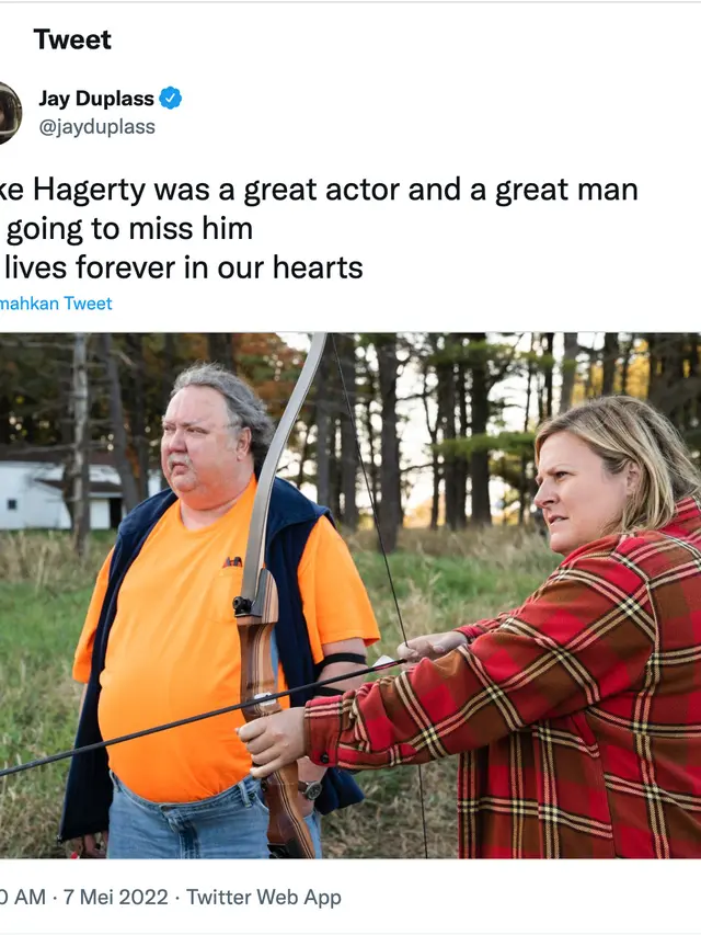 Cuitan soal Mike Hagerty meninggal dunia. (Foto: Dok. Twitter terverifikasi @jayduplass)