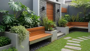 7 Inspirasi Bangku Taman Menyatu dengan Pot Tanaman agar Halaman Rumah Lebih Estetik dan Fungsional