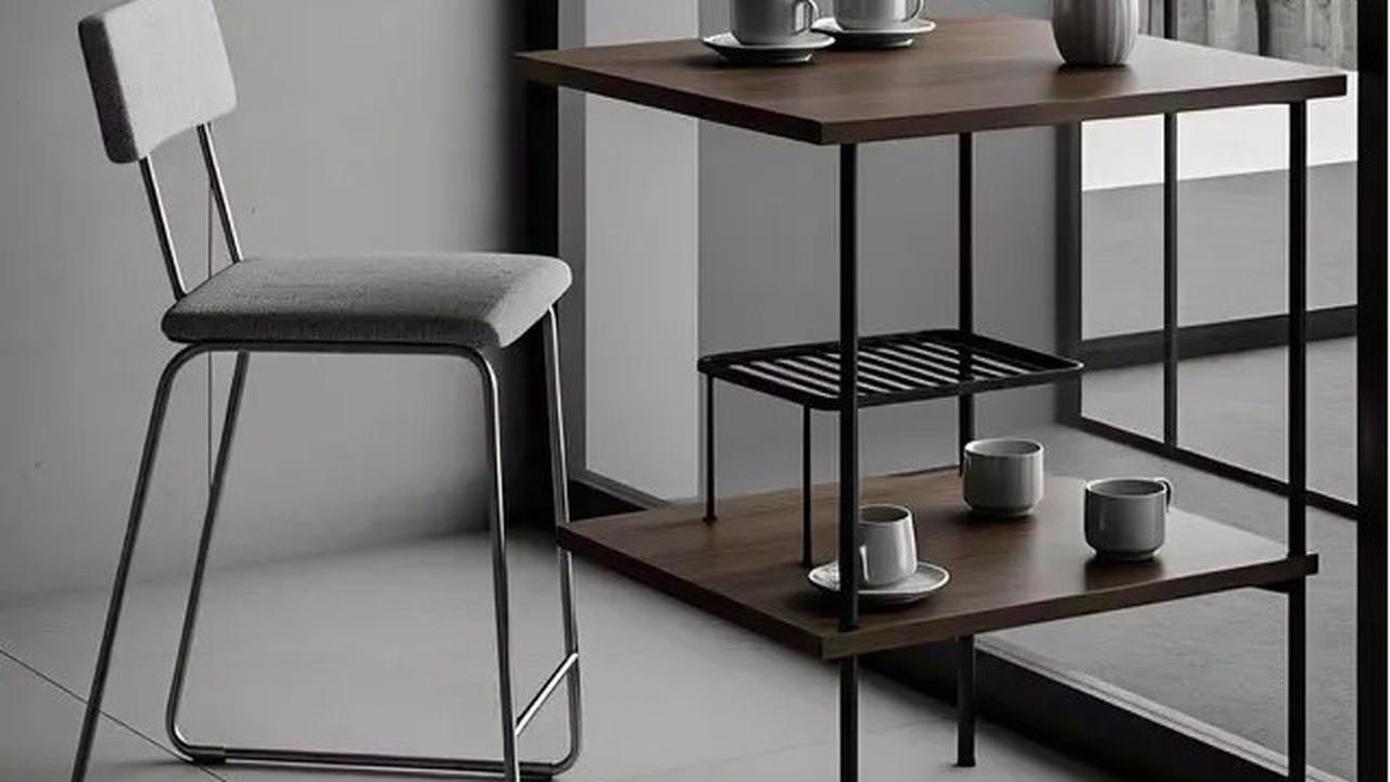 Meja Kopi Kecil dengan Rak Tambahan