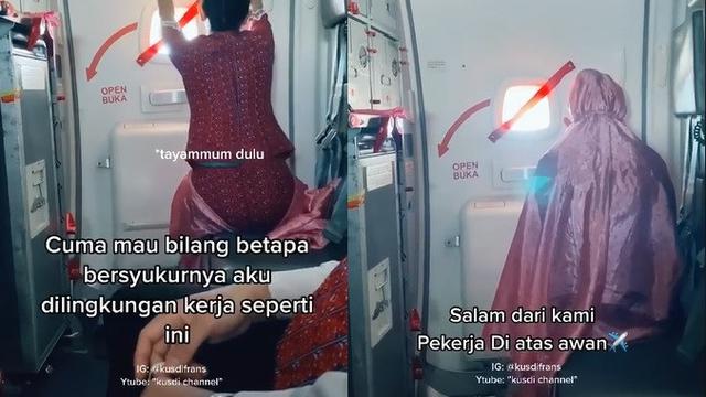 Viral Video Pramugari Salat Di Pesawat Banjir Pujian Warganet Citizen6 Liputan6 Com