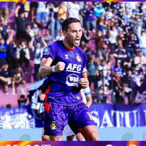 Ezra Walian rayakan cetak gol di laga Persik vs Persis. (X Persik)