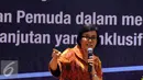 Managing Director World Bank, Sri Mulyani Indrawati saat memberi kuliah umum di kampus UI Depok, Selasa (26/7). Dalam paparannya ia menyebut Indonesia memiliki potensi dan mampu menjadi pelaku global yang disegani. (Liputan6.com/Helmi Fithriansyah)