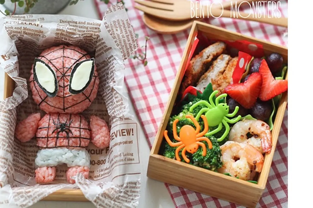 6 Kreasi Bento Bentuk Spider-Man Ini Unik, Sayang untuk Dimakan
